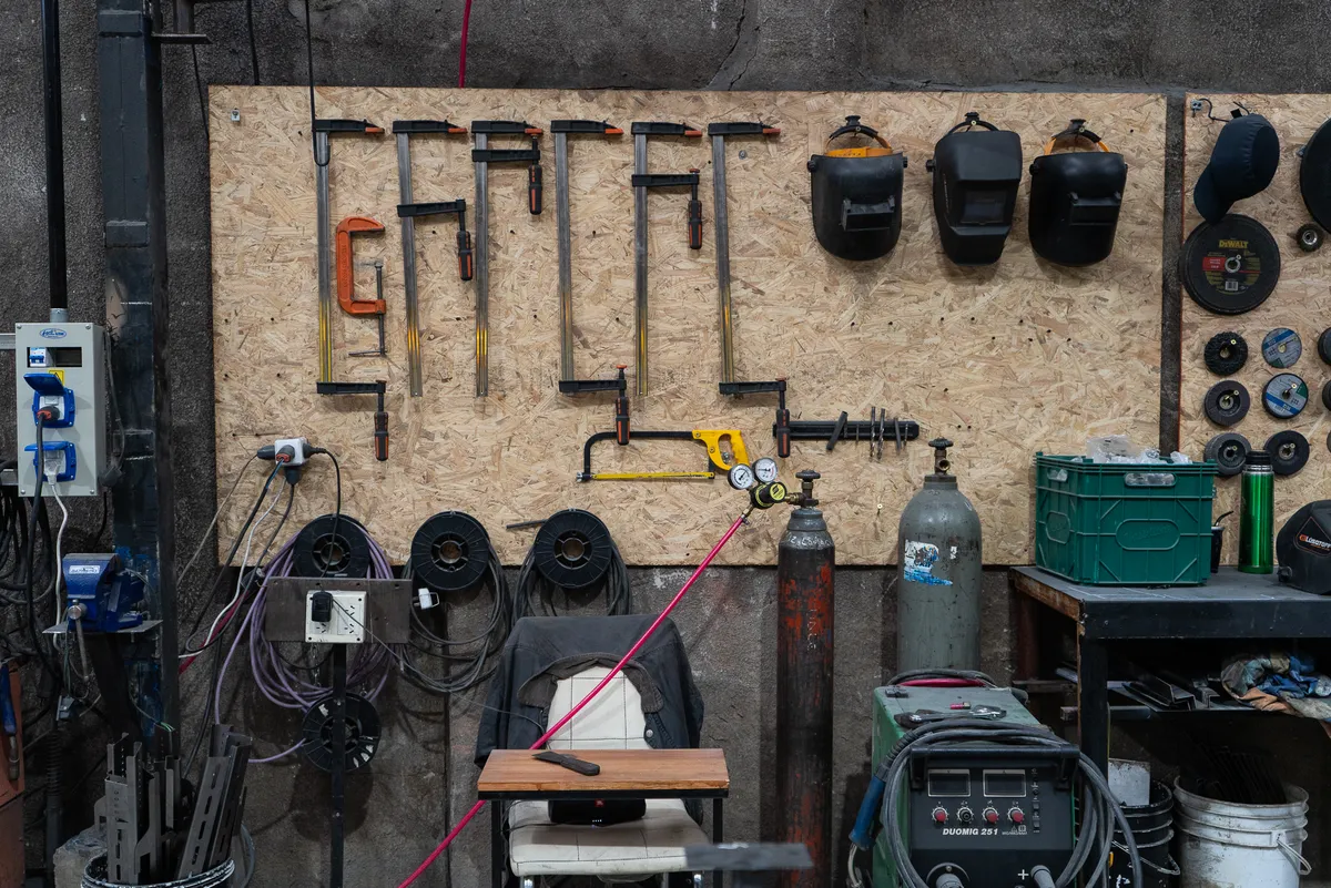 Pared de herramientas del taller